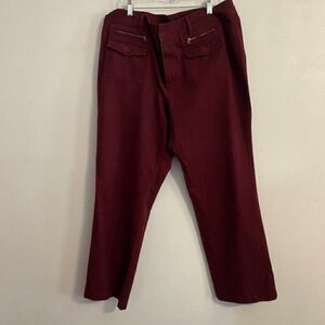 Venezia Burgundy flare pants, size 20